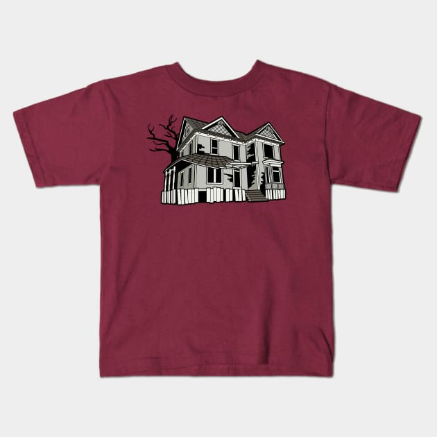 Haunted Hillhurst Mansion Kids T-Shirt by GodPunk